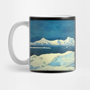 Antartic Peninsula painting, Vincent van Gogh style, oil on canvas Mug